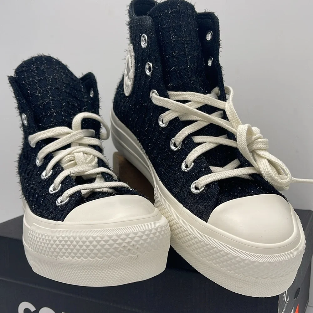 Converse WMNS CTAS LIFT HI BLACK/SILVER/EGRET A12740C Platforms Sneakers